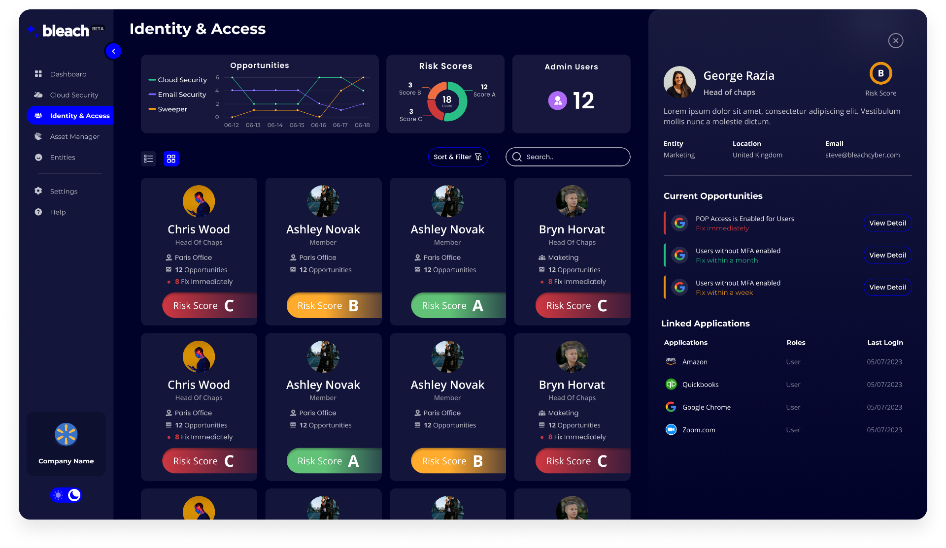 Identity & Access Management Dashboard